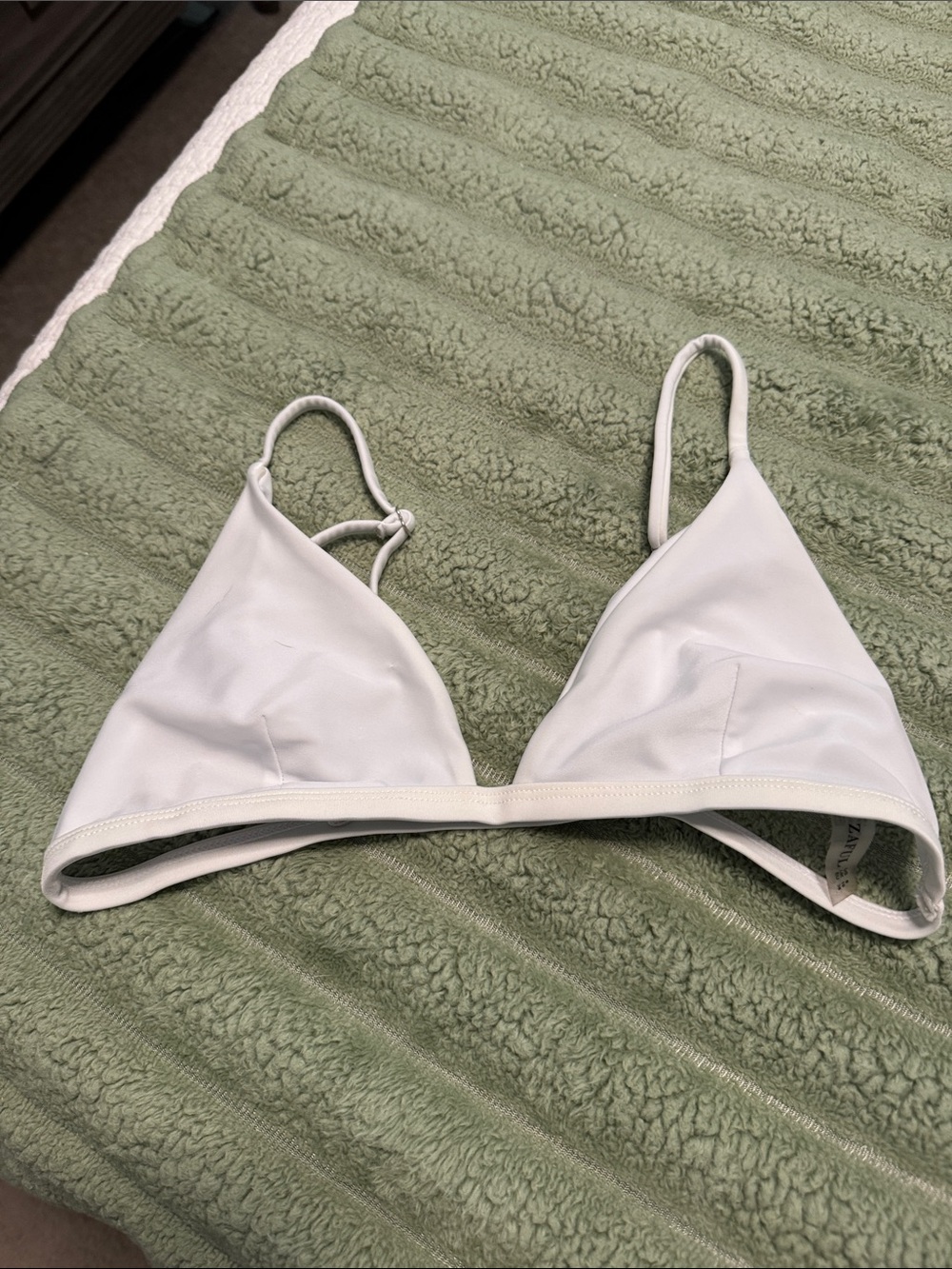 Zaful White Triangle Bikini with Thin Straps